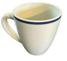 Maitre d’ Porcelain By Oneida Coffee Tea Mug Cup White With Blue Stripe - £4.70 GBP