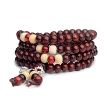 Stretch Wrap Mala Bracelet 108 6mm Bead Beautiful Brown Wood Prayer Budd... - $75.19 MXN