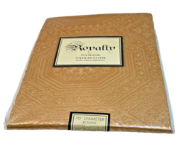 Royalty Damask Tablecloth 70" Round Gold Vintage 2008 Cotton Blend Benso... - $23.76
