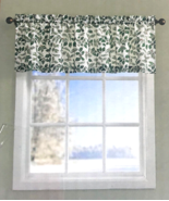 Christmas Holly Winter Valance 54x17&quot; Curtain Green White Holly Berries ... - £17.71 GBP