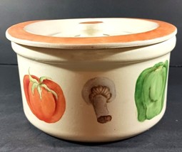 Vintage Round Vegetable Crock With Lid Handpainted Signed Fran Winkle 78 Appr 8&quot; - £18.94 GBP