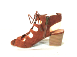 Rouge Brown Suede Gladiator Lace Zip Up Sandals Heels Shoes Women&#39;s 10 (... - $22.77