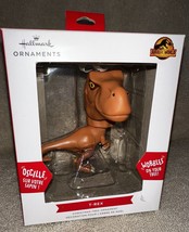 2022 Hallmark Jurassic World Dominion T-REX Bobblehead Christmas Ornament New - $19.90