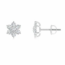 Authenticity Guarantee 
ANGARA Diamond Flower-Shaped Stud Earrings in 14K Whi... - £740.84 GBP