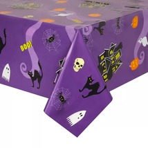 USA SELLER 3 Pack Halloween Plastic Tablecloth Decoration Purple 54 x 108 In - £20.27 GBP