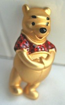 DISNEY PIN Brooch Winnie The Pooh Solid Vintage Rare Gold Red Shirt Tone Signed - £20.07 GBP