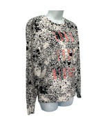 Guess Long Lost Nights Paint Splatter Black White Pink Crew Neck Sweatsh... - $33.22 CAD