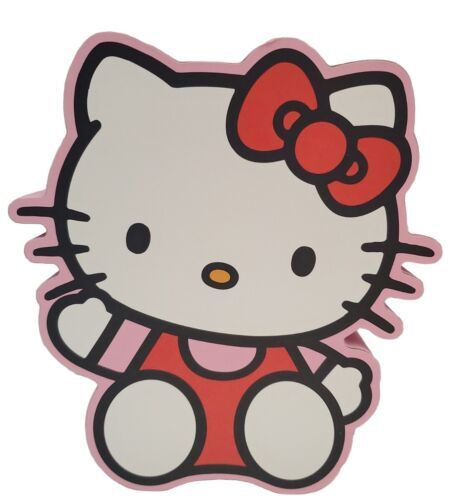Sanrio Kawaii Hello Kitty Die Cut 3D Plaque Sign Wall Hanging Licensed NEW 7x8 - £21.79 GBP