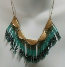 Signed LOFT Seed Bead Crystal Necklace - £35.03 GBP