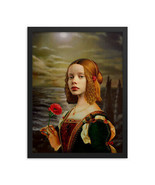 Framed Old painting by Dutch masters &quot;Portrait of a girl with a poppy&quot; oil. - £39.71 GBP+