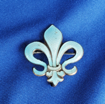 Original Deco Guilloche Enamel STERLING SILVER BROOCH Vintage Pin Fleur ... - $375.25