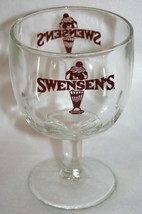 Vintage SWENSEN&#39;S Ice Cream Shop Sundae Thumbprint 16oz Glass Cup Goblet - $17.81