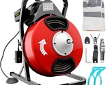 VEVOR 50FTx1/2Inch Drain Cleaner Machine Electric Drain Auger with 4 Cut... - $491.99