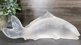 Feng Shui Auspicious Romantic Love Pond Koi Fish Frosted Acrylic Figurine - $51.99