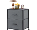 End Table Side Nightstand 2 Fabric Drawers Bedside for Bedroom Closet Do... - £37.10 GBP