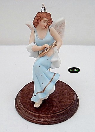 Hallmark 1988 Porcelain Angelic Minstrel Christmas Ornament  - $9.95