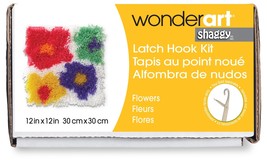 Wonderart Shaggy Flowers Latch Hook Kit, 12&quot; X 12&quot; - £32.49 GBP