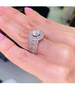 Stunning GIA 4.80 TCW Round Cut Half Moon Diamond Engagement Ring 18k Wh... - $97,605.82 CAD