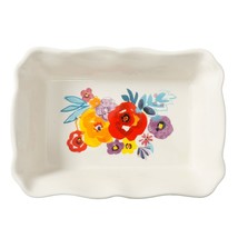 Pioneer Woman ~ Flea Market ~ Floral Design ~ Baking Dish ~ Stoneware Pan - £23.50 GBP