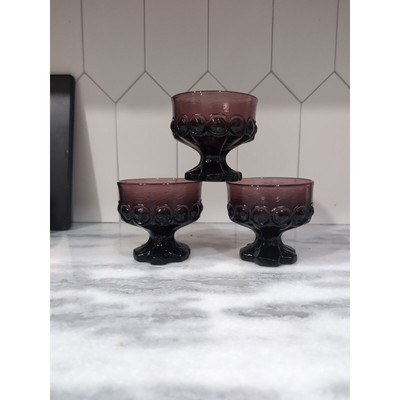Franciscan Plum Tiffin Madeira Glasses, Set Of 3, Vtg Sherbet Champagne ... - $29.70