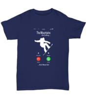 Snowboarding TShirt The Mountains Are Calling Navy-U-Tee  - £16.56 GBP