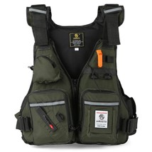 Men Professional Life Jacket Buoyancy Suit Portable Fishing Vests Multi-Pockets  - £102.95 GBP