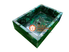 Random Green Agate Stone Handmade Wash Basin Sink Bowl Bathroom &amp; Kitche... - £567.76 GBP+