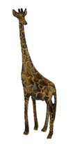 Zeckos Hand Carved Wood Burned Finish Giraffe Statue - £31.14 GBP