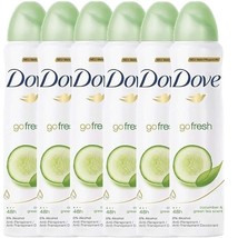 6 Packs Of Dove Cucumber &amp; Green Tea Anti Perspirant Deodorant Spray 150 Ml - $26.48