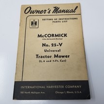 McCormick Tractor Mower 25-V Owner&#39;s Manual 1951 International Harvester - £14.59 GBP