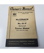 McCormick Tractor Mower 25-V Owner&#39;s Manual 1951 International Harvester - $18.95