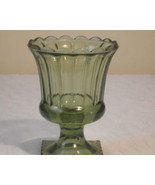 6&quot; TALL GREEN VASE w/ 4Â¼&quot; OPEN MOUTH VASE w/ PEDESTAL SQUARE FOOT SCALL... - £19.65 GBP