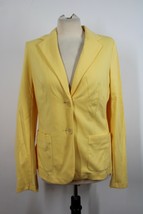 NWOT Talbots S Yellow Cotton Blend Jersey 2-Button Blazer Jacket SJ2 - $28.49