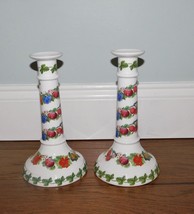 VINTAGE!! Set 2 Portmeirion Pomona The Goddess of Fruit Candlestick Holder 9&quot; - $32.66