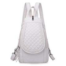 2021 Mini Backpack Female White Washed Soft Leather Backpa Ladies Sac A Dos Scho - £116.77 GBP