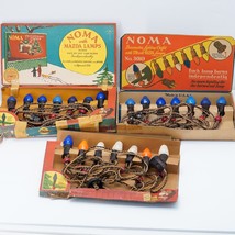 3 NOMA Christmas Lights 3010 in Original Box Vintage w/ 21 Total Mazda Lamps - £68.74 GBP