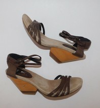 CAMPER Wood Wedge Ankle Strap Sandals 41 fit 10 M - £23.33 GBP