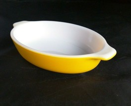 Pyrex Tableware Corning Au Gratin Pixie Dish Yellow Casserole Vtg USA Made - $26.18