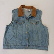 New Look RN#82127 Women's Blue Full Button Sleeveless Vest Size Large image 11