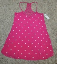 Womens Sundress Hollister Jr Girls Pink Polka Dot Racerback Lined Beach Dress-L - £25.51 GBP