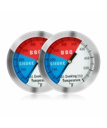 BBQ Gas Grill Temp Gauge Thermometer Heat Display 2-Pack 2&quot; Stainless St... - $18.79