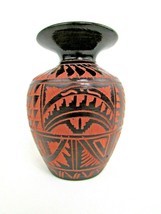 Bernice Watchman Lee Navajo Pottery Black Terracotta Hand Etched Painted 3 5/8&quot; - £37.37 GBP
