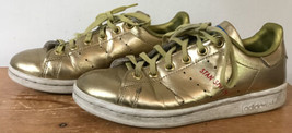 Adidas Stan Smith Gold Metallic Womens Youth Small Athletic Shoes Sneake... - $39.99
