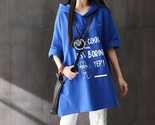Hoodies women new fashion korean style large size hoodies half sleeve hooded print thumb155 crop