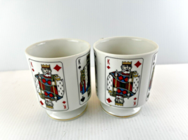 Lot 2 Porcelain King Playing Cards Pedestal Cup/Mugs Grand Slam - £7.58 GBP