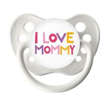 I Love Mommy Pacifier - White Baby Binky - 0-18 months - Ulubulu - Girls Soother - £6.28 GBP