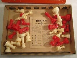 Plastic Tournament Chessmen 3 1/8&quot; High 1945 S Lowe Co. #803 [A4] - £13.77 GBP