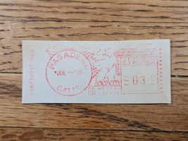 US Mail Post Meter Stamp Pasadena California 1979 Cutout USPS - $3.79