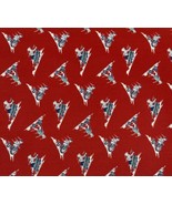 Blue Hill Sara Morgan Fabric Toy Box 2 yds Red Wagon Scooter Bike Kids 7994 - $43.00
