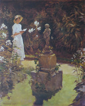 The Garden Figure by Stanhope Forbes - 1857-1947 - (1988 Venture Prints) - (Genu - £25.38 GBP